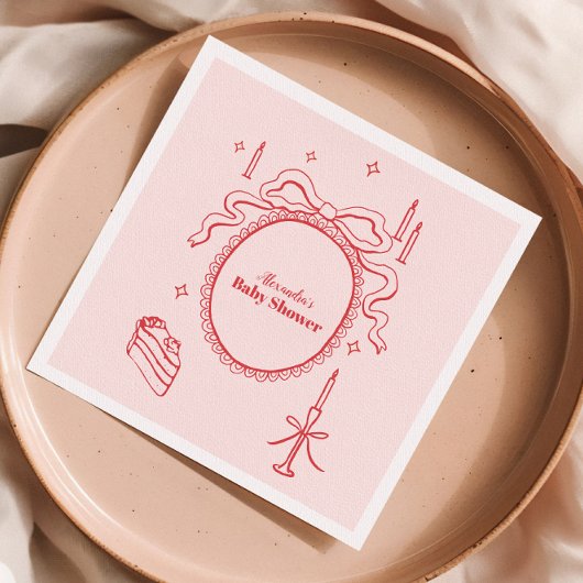 スケッチ手引き弓ベビーシャワー スタンダードカクテルナプキン