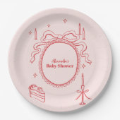 スケッチ手引き弓ベビーシャワー ペーパープレート (正面)