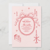 スケッチ手引き弓ベビーシャワー 招待状 (正面)