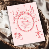 スケッチ手引き弓ベビーシャワー 招待状