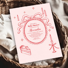 スケッチ手引き弓ベビーシャワー 招待状