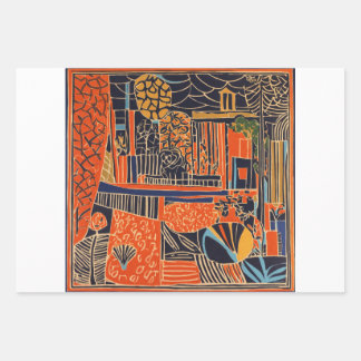 スケッチ抽象芸術アート ラッピングペーパーシート