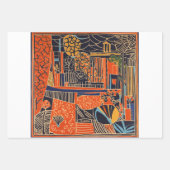 スケッチ抽象芸術アート ラッピングペーパーシート (正面)