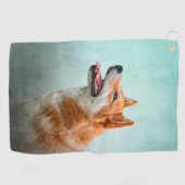 スケッチ日本の柴犬犬 ゴルフタオル (横)