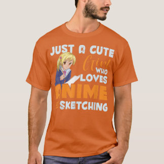 スケッチ日本アニメ恋人ガールズ女性かわいい男性 Tシャツ