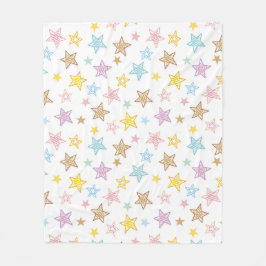 スケッチ星パターン フリースブランケット