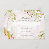 スケッチ春絵を描結婚油 出欠カード (正面/裏面)