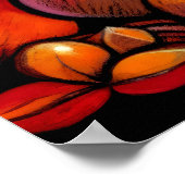 スケッチ様式化スチルライフ花瓶フルーツ ポスター (角)