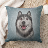 スケッチ犬のアラスカンマラミュート クッション (ブランケット)