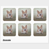 スケッチ犬の飼育ウェルシュコーギー スクエアシール (シート)