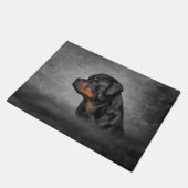 スケッチ犬ロットワイラー ドアマット (アングル)