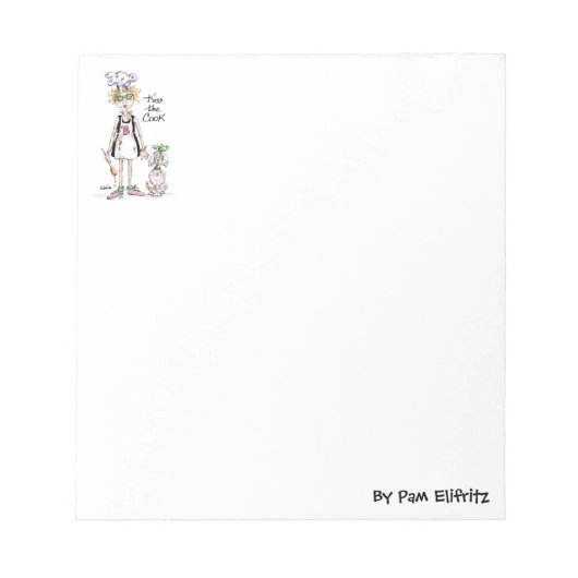 スケッチ疲れた調理師が乱れ、散らかったニーズキス ノートパッド (正面)