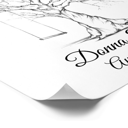 スケッチ結婚された指紋の木のポスター ポスター (角)