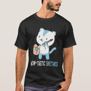スケッチ絵を描の猫 Tシャツ