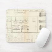 スケッチ船，橋，荷車，飛行体 マウスパッド (マウス)