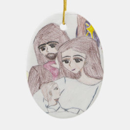 スケッチ色鉛筆出生 セラミックオーナメント