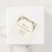 スケッチ花アイボリーヴィンテージ結婚式 フェイバータグ (インサイチュ)
