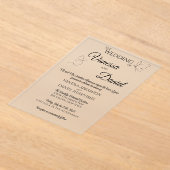 スケッチ蝶アクリル結婚式招待状 アクリル招待状 (レイダウン)