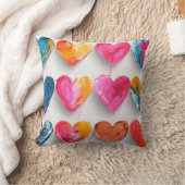 スケッチ記号とドリップのあるハート クッション (ブランケット)