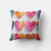 スケッチ記号とドリップのあるハート クッション (裏面)