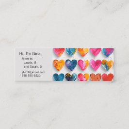 スケッチ記号とドリップのあるハート スキニー名刺