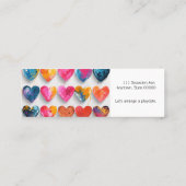 スケッチ記号とドリップのあるハート スキニー名刺 (裏面)