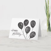 スケッチ誕生日バルーン誕生日カード カード (正面)