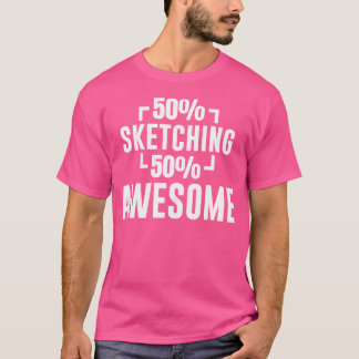スケッチ趣味おもしろい美術愛好家 Tシャツ