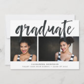 スケッチ黒 |写真卒業パーティー 招待状 (正面)