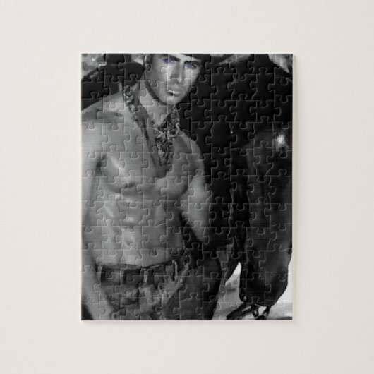 スケッチ:  カウボーイ及び馬 ジグソーパズル (縦)