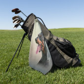 スケッチ·ドバーマン·ドッグ ゴルフタオル (グリーン)