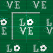 スケッチ・ラブ・サッカー ファブリック (タイル)