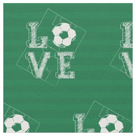 スケッチ・ラブ・サッカー ファブリック (クローズアップ)