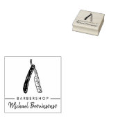 スケッチ ロゴ かみそり メンズ ヘアスタイリスト バーバーショップ ポール ラバースタンプ (押印)