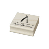 スケッチ ロゴ かみそり 男性 理容師 店舗 ポール ラバースタンプ (スタンプ)