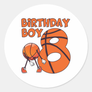 スケットル8誕生日ボーイスケットルプレーヤー8歳B ラウンドシール