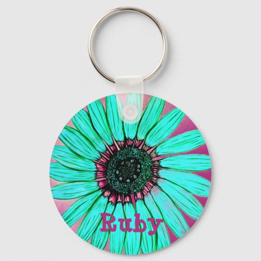 スケパーソナライズされたッチフラワー キーホルダー (正面)