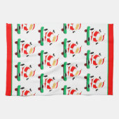 スケボーするサンタのクリスマス キッチンタオル (横)