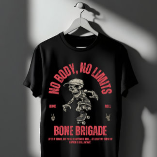 スケボーするスカルが可愛いスケーターズギフト Funny Skeleton Roller Skati Tシャツ