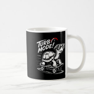 スケボーに乗ったかっこいいカメ 楽しい ターボ ビンテージ ギフト コーヒーマグカップ