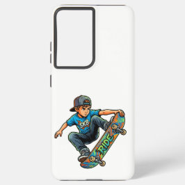 スケボーに乗る少年 SAMSUNG GALAXY S21+ケース