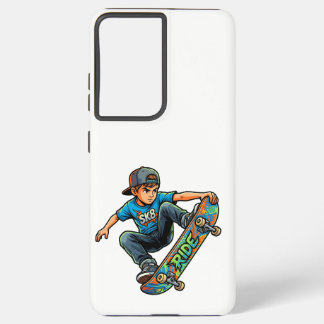 スケボーに乗る少年 SAMSUNG GALAXY S21+ケース