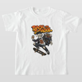 スケボーに生まれて勉強させられた おかしいスケルトン Tシャツ