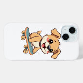 スケボー中の子犬 🛹 かわいい犬のキャラクターTシャツデザイン Case-Mate iPhoneケース (裏面 (横))