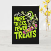 スケボー ハロウィン スケルトン おばけ スケーター おもしろい カード (黄色い花)