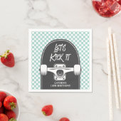 スケボー Let's Kick It バースデー紙皿 スタンダードカクテルナプキン (インサイチュ)