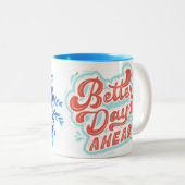 スケマーツ | ブルーフローラマグデザイン ツートーンマグカップ (正面右)