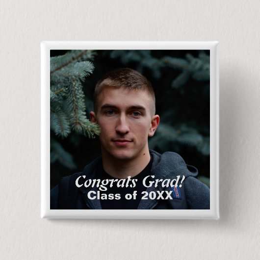 スケマート |おめでとうグラッド写真カスタムのピンバック 缶バッジ (正面)