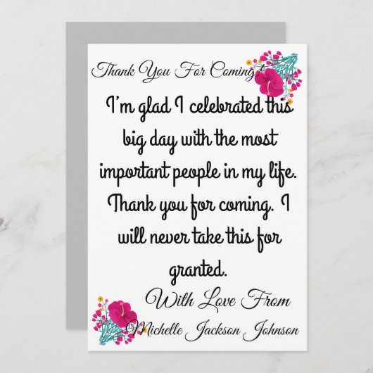 スケマート |フローラ様のカードに来感謝 サンキューカード (正面/裏面)