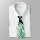 スケマート |ブラックブルーフローラの水色結婚の ネクタイ (タイ)